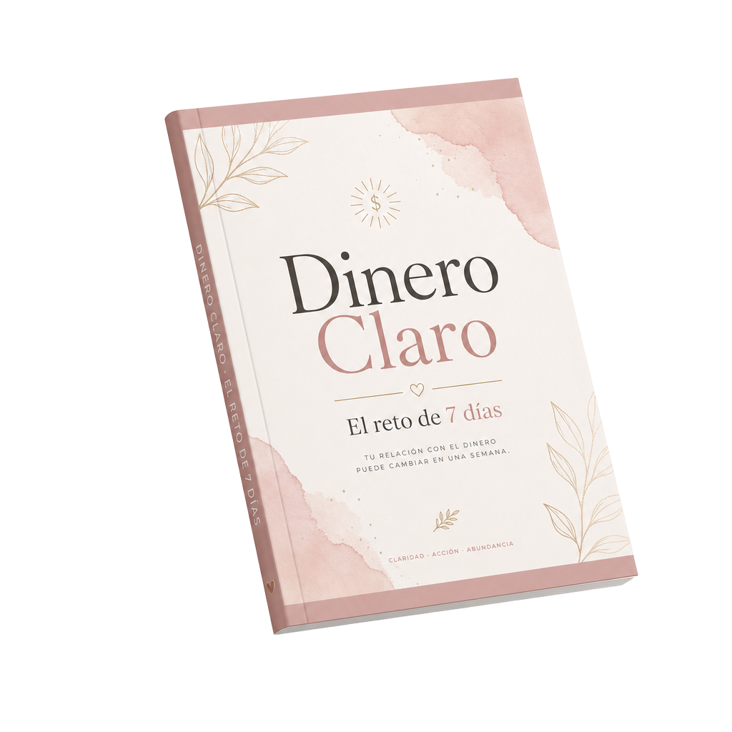 Mockup del PDF Dinero Claro — el reto de 7 días